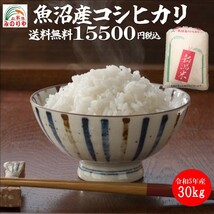 令和5年産 新潟魚沼産 コシヒカリ 30kg うまい米 米専門 みのりや　 ポイント消化 送料無料_画像1