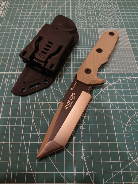 HX OUTDOORS MERCENASIES TACTICAL KNIFE /HXタクティカルナイフ、 フルタング 7C17MOV カイデックス サバイバルナイフ/DE、TANカラー