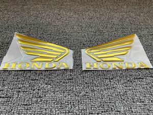  Honda motorcycle ta car nk Wing emblem left right set 3D solid Gold 