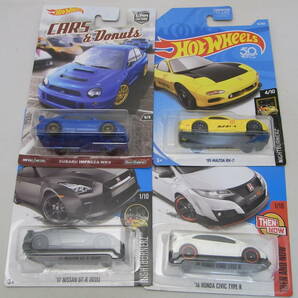 ★未開封・美品!★人気国産車4台セット!【RX-7 FD3S/インプレッサ WRX/CIVIC シビック Type-R/日産 GT-R】Hot Wheels ホットウィールの画像1