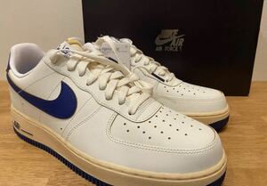 27cm NIKE WMNS AIR FORCE 1 '07 Sail Pale Vanilla Gold Suede Deep Royal Blue FQ8103-133 US9 新品 黒タグ付き ナイキ エアフォース1