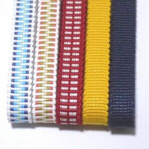 （A並尺）三分紐5本セット 国内産 木綿 真田紐 綿100％ 水色白赤黄紺Samurai ribbon（Sanadahimo）の画像3