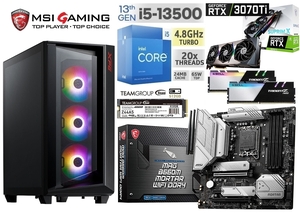 ★第13世代 intel i5-13500/RTX3070Ti/B660/DDR4 16GB/M.2SSD 512GB/850W/Win11 Pro/Office2021 Pro