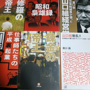 溝口敦6冊 山口組動乱 渡辺芳則組長が語った山口組経営学 修羅の帝王 錬金の帝王 任侠 仕事師たちの平成裏起業 昭和梟雄録ヤクザ 数冊格安