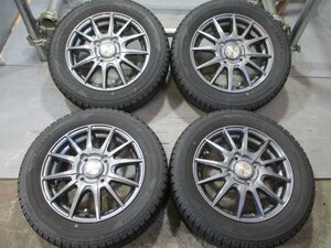 R383　中古タイヤスタッドレス 155/65R13 ×4.00 アルミバリ山 冬4本セット！ヨコハマ IG50PLUS 法人宛/営業所止め送料無料 ワゴンR ライフ