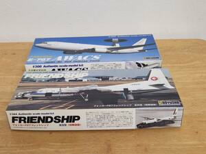 (13).ド－ユー社1/144 フォッカ－F27フレンドシップ全日空(初期塗装)と航空自衛隊 E-767 エーワックスの2個セット