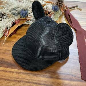 【新品】メッシュ 48-52cm マウス 耳付き キャップ 帽子 ミッキー