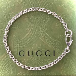 【即決/送料込み】正規品 GUCCI/グッチ チェーンリンクブレスレット/あずきチェーン Ag925/シルバー925/スターリングシルバー(19cm)