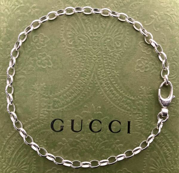 【即決/送料込み】正規品 GUCCI/グッチ チェーンリンク ブレスレット/あずきチェーン シルバー925/スターリングシルバー(22cm)