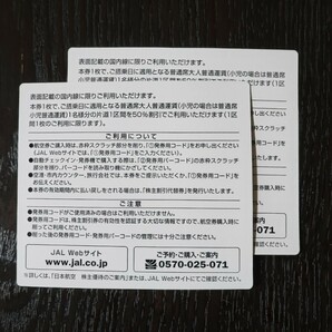 【コード送信】JAL日本航空株主割引券２枚【有効期限2024年5月31日】の画像2
