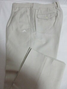 ■P65■男パンツ■アディダスGOLF Men's2タックパンツ/USED/ｗ82/アイボリー/前裏有り/刺しゅうロゴ