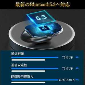 最新 骨伝導イヤホン ワイヤレスBluetooth5.3 イヤフォン Hi-fi ペアリング 自動 IPX7 充電式 ノイズキャンセリング ブルートゥース 防水 の画像2