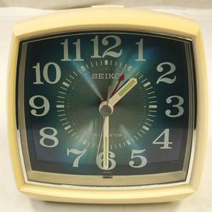 昭和レトロ セイコー TP313(アイボリー) トランジスタ 目覚まし時計 アラーム機能(箱入り新品保管品)動作品の画像2