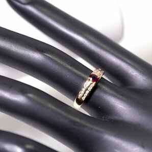 W-72☆K18 ルビー0.30ct/ダイヤモンド0.18ct リング 日本宝石科学協会ソーティング付きの画像10