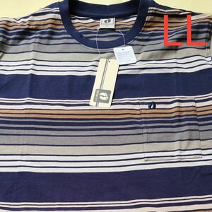 ▼1345　ハンテン　HANGTEN 半袖Tシャツ LLサイズ ボーダー　未使用新品　タグ付　　