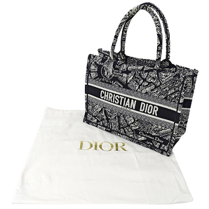 ディオール Dior バッグ レディース ブランド トートバッグ プランドゥパリ ブックトート ミディアム ジャガード キャンバス ブラック A4の画像7