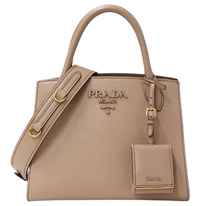 プラダ PRADA バッグ レディース ブランド ハンドバッグ ショルダーバッグ 2way モノクローム サフィアーノ ピンクベージュ 1BA156