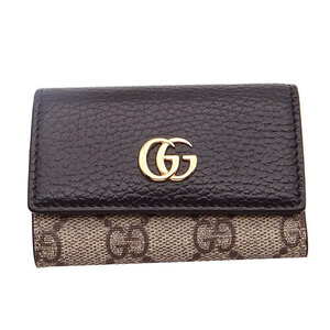 グッチ GUCCI キーケース レディース メンズ ブランド プチマーモント GGスプリーム レザー 6連キーケース ブラック ブラウン 456118