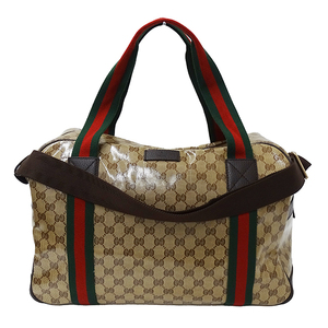 グッチ GUCCI バッグ レディース メンズ ブランド GGクリスタル ボストンバッグ ブラウン ベージュ 374769 旅行 カジュアル 肩がけ 2way 茶