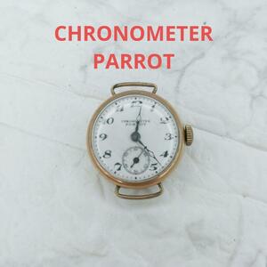 CHRONOMETER PARROT 14K GOLDFILOED механический завод часы 