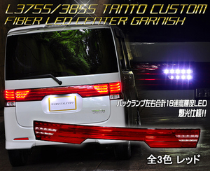 在庫あり L375S/385S タントカスタム ファイバーLEDガーニッシュ 高級感抜群レッドクリアータイプ バックも高輝度LED!前期/後期