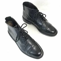 ドイツ製★Lloyd/ロイド★本革/踵ゴア/チャッカ/ショートブーツ【42/8F/26.5/黒/BLACK】ストレートチップ/バックゴア/Shoes◆pWB93-26_画像2