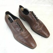 イタリア製/Bettaccini/ベッタチーニ★本革/ホールカットシューズ【42/26.5-27.0/茶/BROWN】職人ハンドメイド/Vintage/dress shoes◆pH-147_画像2