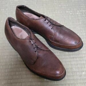 60s-70sビンテージ☆Allen Edmonds Turf-Skos ★9.5C 26.5-27.0程度 茶★豚革/ボアハイド Uチップ レザーシューズ 希少品◆XA7