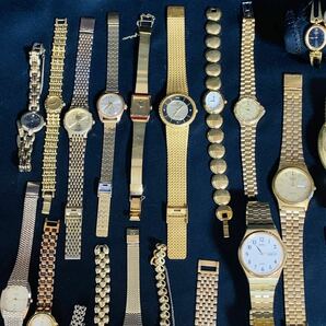 腕時計 GOLD ゴールドカラー 100本 まとめ売り SEIKO セイコー CITIZEN シチズン CASIO カシオ ELGIN エルジン等含む 動作未チェックの画像2