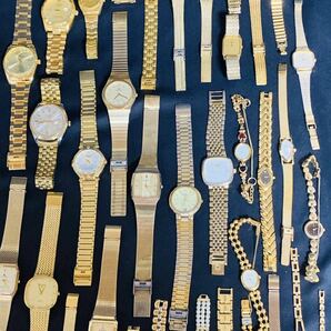 腕時計 GOLD ゴールドカラー 100本 まとめ売り SEIKO セイコー CITIZEN シチズン CASIO カシオ ELGIN エルジン等含む 動作未チェックの画像7
