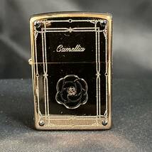 ZIPPO ジッポー オイルライター Camellia カメリア ストーン 2007年製 ピンクゴールドカラー 未使用 美品 _画像2