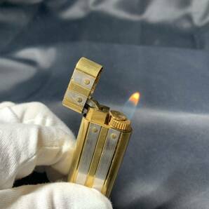 Cartier カルティエ サントス 楕円 ローラー式 ガスライター ゴールド × シルバー コンビ 着火確認済み 喫煙具 喫煙グッズの画像10