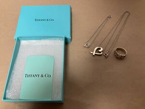 TIFFANY ティファニー シルバー 925 ラビングハート ネックレス　リング　ペアネックレス　合計３点　アクセサリー TIFFANY &Co 