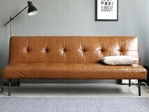 7044 Camel sofa bed width 175 depth 73cm reclining imitation leather 