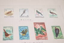 N41 チュニジア ニューカレドニア カンボジア イスラエル キングフィッシャー ムラサキサギ 1963-1965年発行 鳥 切手 コレクション NO１_画像2