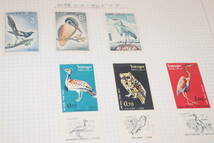 N41 チュニジア ニューカレドニア カンボジア イスラエル キングフィッシャー ムラサキサギ 1963-1965年発行 鳥 切手 コレクション NO１_画像3