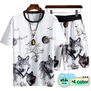 ジャージ メンズ 上下 夏 セットアップ 上下セット スウェット 半袖Tシャツ ショットパンツ 夏服オシャレ 部屋着 運動着 L~4XL/ZJ10