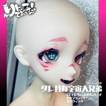 ★リトでび★DDH-09SW/カスタムヘッド＋ウィッグ、アイ/宇宙人兄弟 ピンク/レジン盛り小難あり_画像7