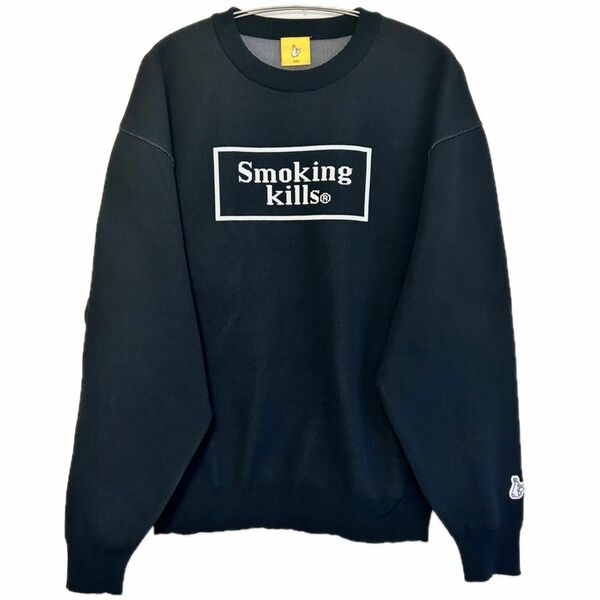 超美品！！ #FR2 スウェット　スモーキングキルズ　ビックロゴ　黒　トレーナー ブラック Smoking kills