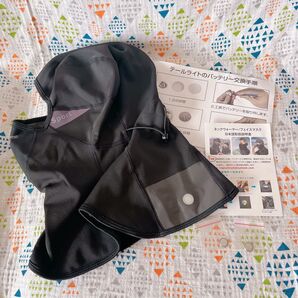 ネックウォーマー 防風防寒 バイク 保温 【テールライト付き&調節コード】