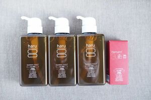 haru シャンプー 黒髪スカルプ 400ml×3本＆haru ヘアリペアセラム（ヘアセラム）50ml×1箱