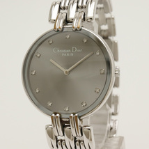 Christian Dior クリスチャン ディオール バギラ グレー文字盤 SS レディース クォーツ 腕時計_画像4