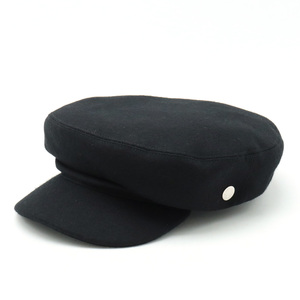 HERMES エルメス セリエ キャスケット 帽子 ウール100% 毛 ブラック 黒 シルバー金具