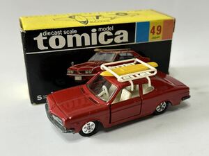  Tomica black box Honda coupe 9 surfing carrier No.49-1-1 1E wheel white carrier yellow surfboard . shaku stamp character is nare color designation box made in Japan 