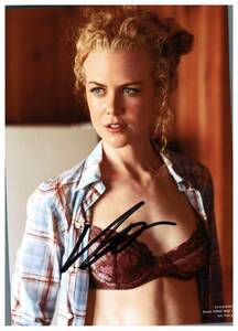 0ni call * Kid man Nicole Kidman 2L stamp autograph photograph COA simple certificate attaching 