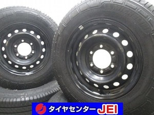 15インチ バリ溝 195/80R15 108/106 6J 139.7 ハイエース 中古タイヤホイール【4本セット】 送料無料(MS15-3771）