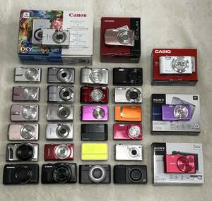 デジタルカメラ★まとめて出品★Nikon/Canon/Panasonic/SONY/CASIO/OLYMPUS/FUJIFILM/RICOHなど 計29台【未確認 ジャンク】