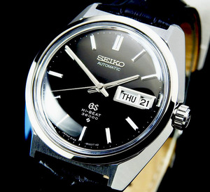 GRAND SEIKO グランド セイコー HI-BEAT 36000 6146-8000 Steel Black dial メンズ 自動巻き(極美品、OH済み ) / 36mm