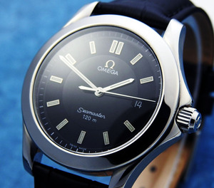 OMEGA オメガ Seamaster 120 Steel Black 2 Tone Dial メンズ クォーツ ( 美品 ,電池新品) / 38mm