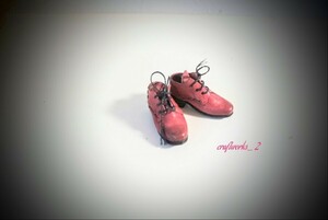 ■ブライス靴■プレーントゥシューズ■ヴィンテージシューズ■ピュアニーモ■ミニチュア靴■ハンドメイド■Blythe shoes ■ 赤い靴